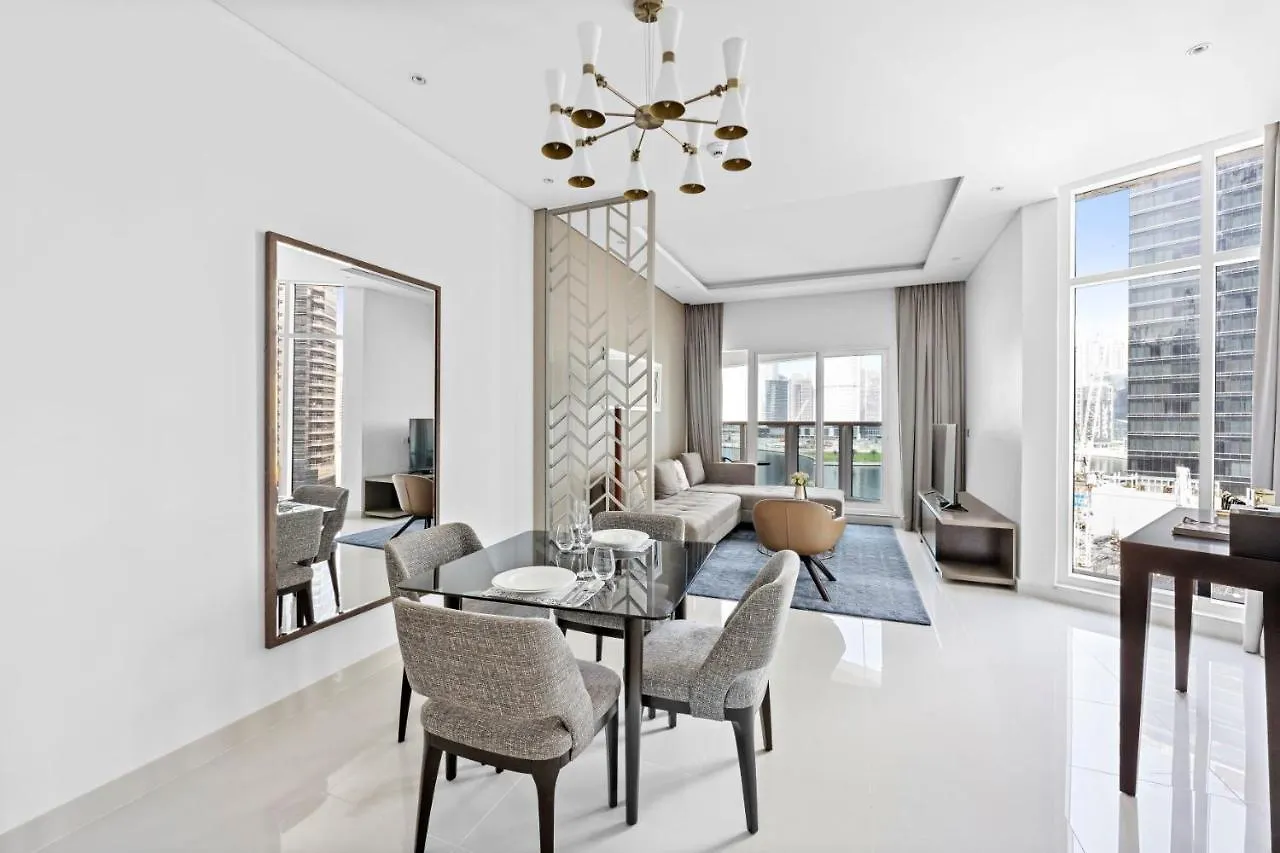A Living Modern 1Br Apartment With Balcony & Canal View At Prive-517 Business Bay Dubai